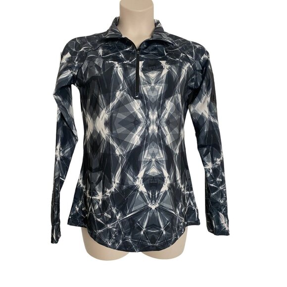 Icyzone Woman's XL Cycling Workout Long Sleeve Shirt Yoga Running 1/4 Zip Pocket - Picture 6 of 7